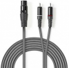 NEDIS Cabo Áudio XLR 3 Pin Fêmea / RCA 3 Pin Macho 3m 